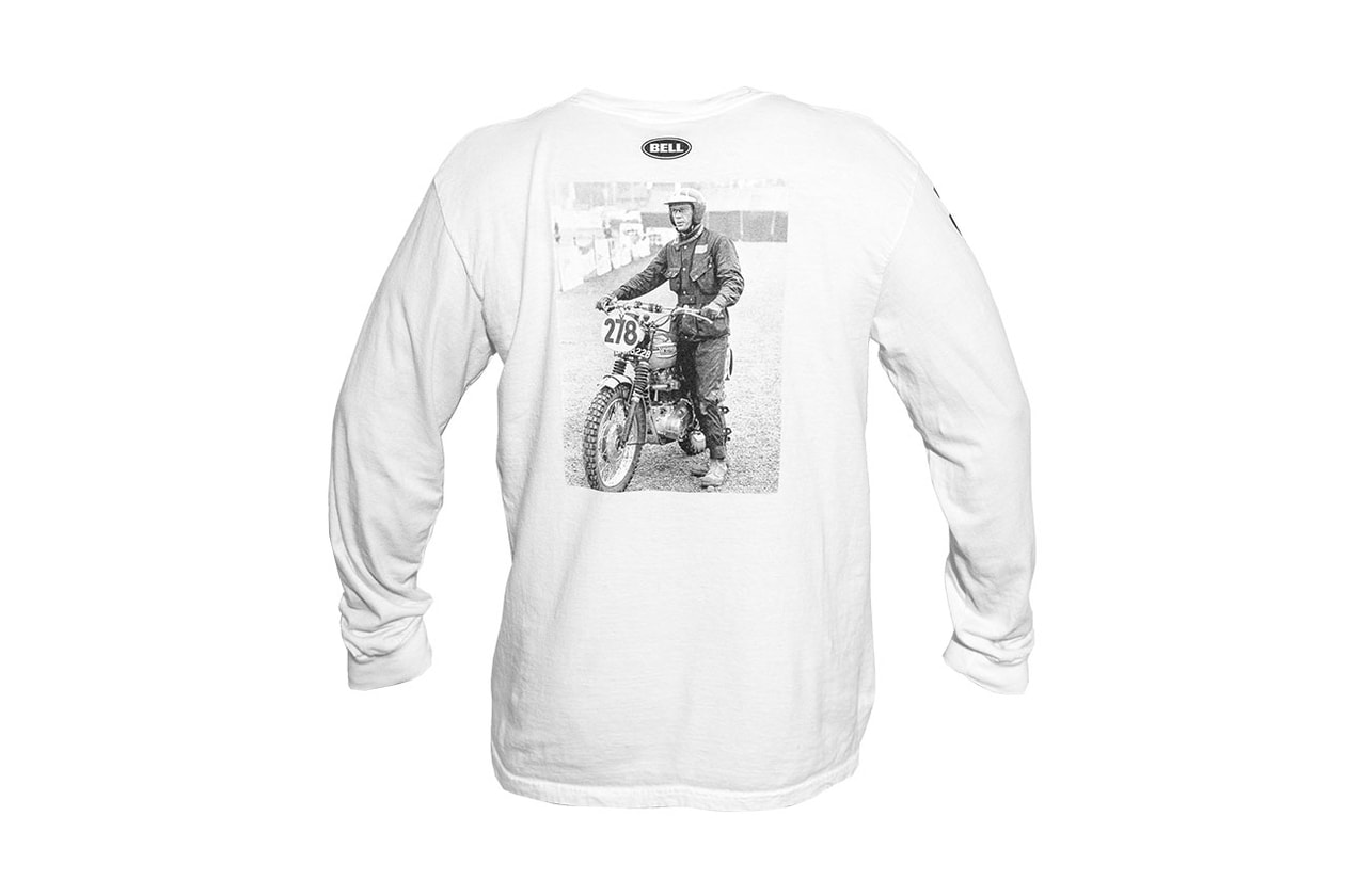 Bell Releases Capsule Series Honoring Steve McQueen helmet t-shirt longsleeve tshirt black white red withe blue