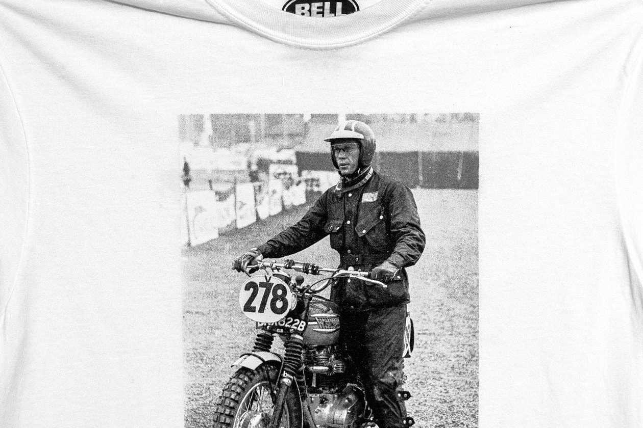 Bell Releases Capsule Series Honoring Steve McQueen helmet t-shirt longsleeve tshirt black white red withe blue