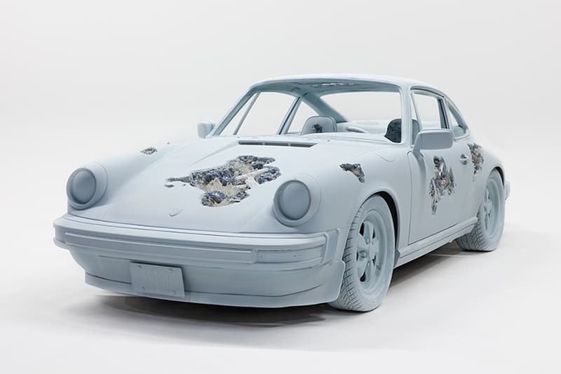 Daniel Arsham's Eroded Car Sculptures Are Going on View at LA's Petersen Automotive Museum arsham auto motive exhibit porsche mustang los angeles Porsche 911, Ferrari and the Porsche 356 Speedster