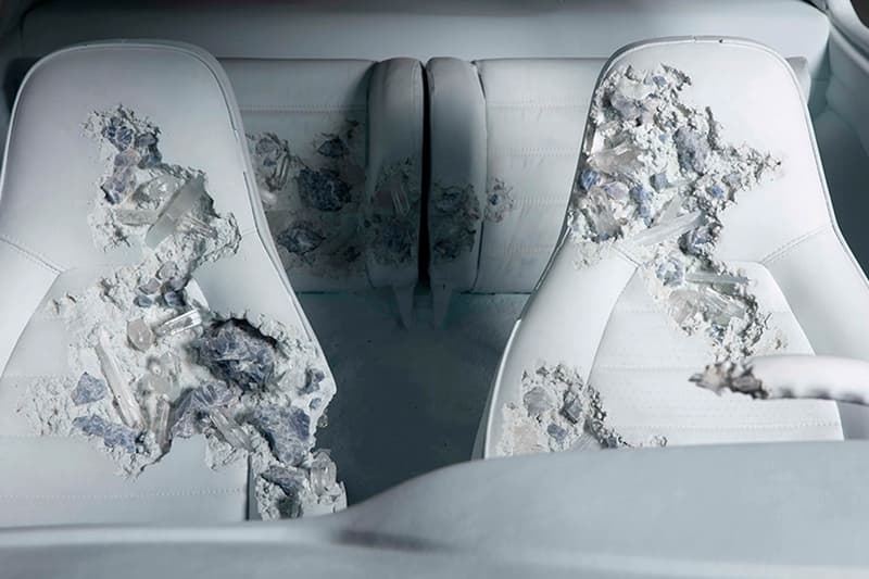 Daniel Arsham's Eroded Car Sculptures Are Going on View at LA's Petersen Automotive Museum arsham auto motive exhibit porsche mustang los angeles Porsche 911, Ferrari and the Porsche 356 Speedster