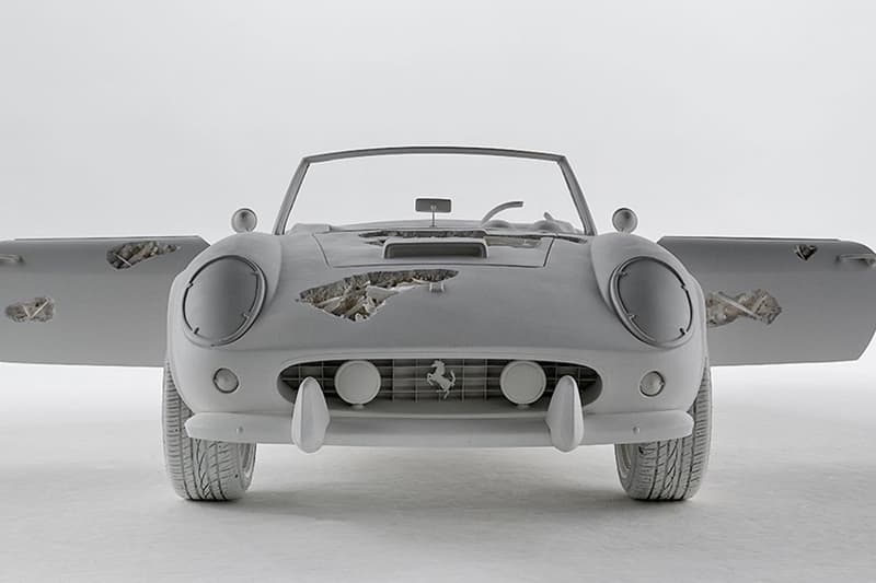 Daniel Arsham's Eroded Car Sculptures Are Going on View at LA's Petersen Automotive Museum arsham auto motive exhibit porsche mustang los angeles Porsche 911, Ferrari and the Porsche 356 Speedster