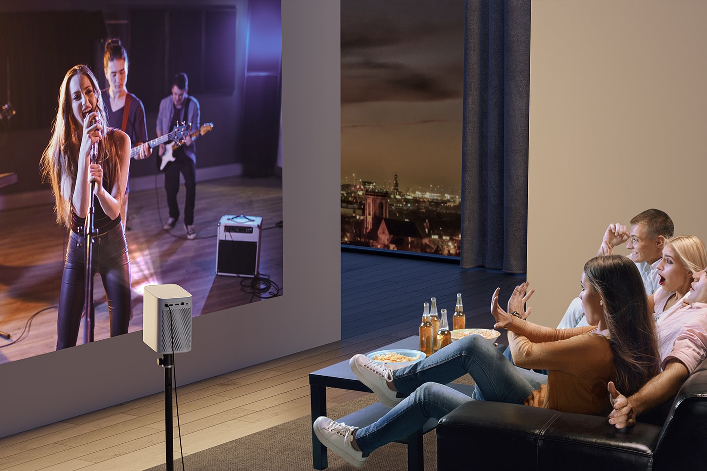 Projecteur portatif sous licence officielle de Netflix Emotn N1, 1080p HD  intégrale native, Wi-Fi 5G et Bluetooth 5,0 (NOIR)
