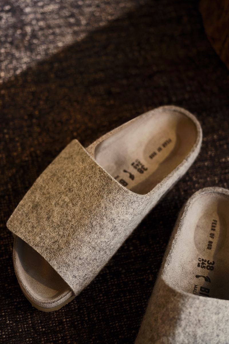 fear of god birkenstock loz feliz wool felt cement melange ash release date info store list buying guide photos price 