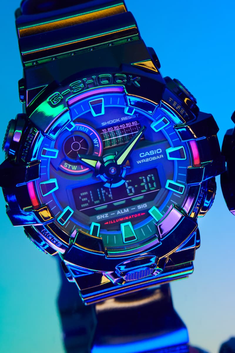 G-SHOCK Virtual Rainbow Multi-Neon Watches DW-6900RGB GA-100RGB GA-700RGB GA-2100RGB Lookbook Shock-Resistant