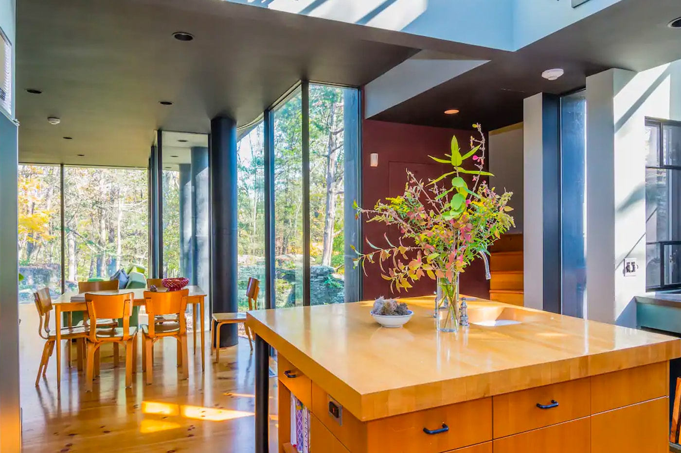 Airbnb Home Rental Woodstock New York The Rubber House Secluded Artist Colony Retreat Post-Modern Interior Design