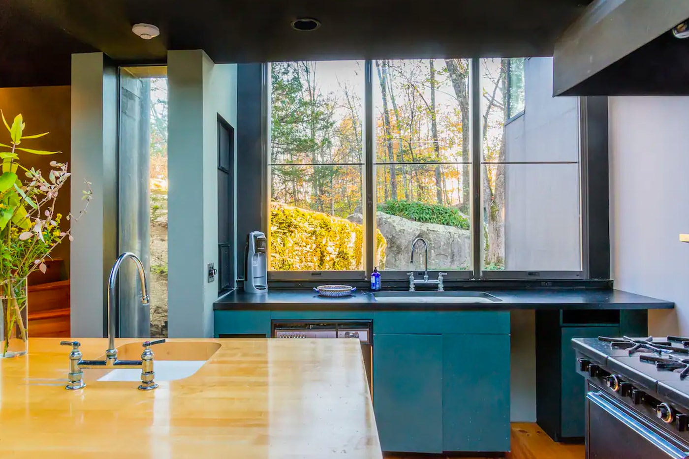 Airbnb Home Rental Woodstock New York The Rubber House Secluded Artist Colony Retreat Post-Modern Interior Design