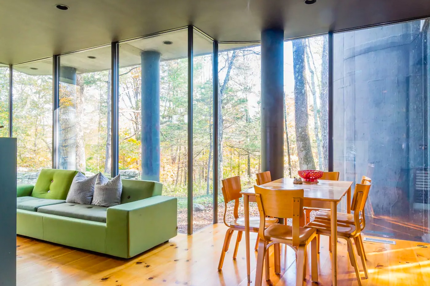 Airbnb Home Rental Woodstock New York The Rubber House Secluded Artist Colony Retreat Post-Modern Interior Design