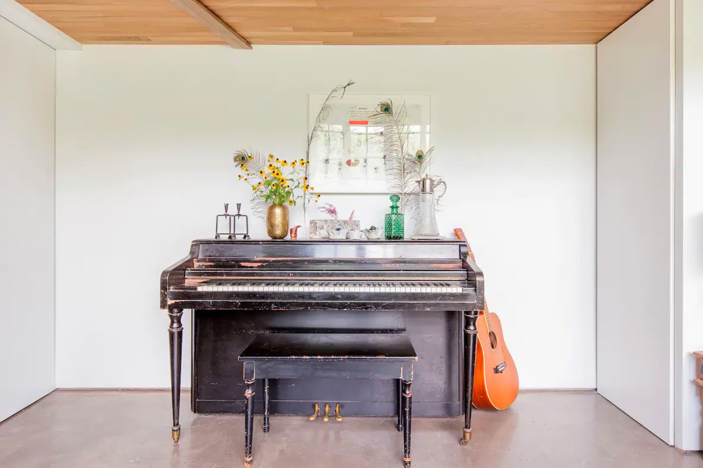 Airbnb Home Rental Woodstock New York The Pond House Historic Artist Estate Waterfall Mid-Century Modern Interior Design