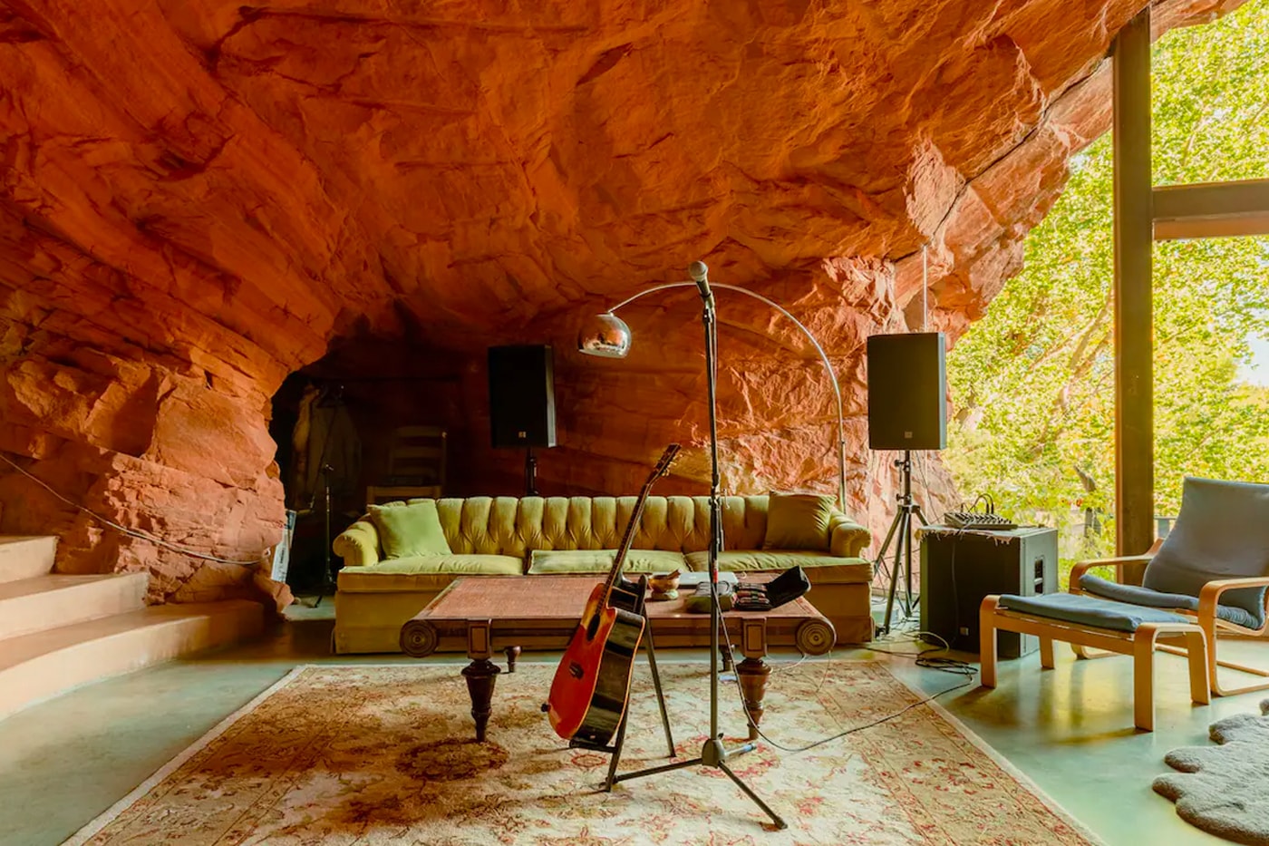Airbnb Home Rental Boulder Utah Bedrock Cave Raw Vintage Modern Interior Design