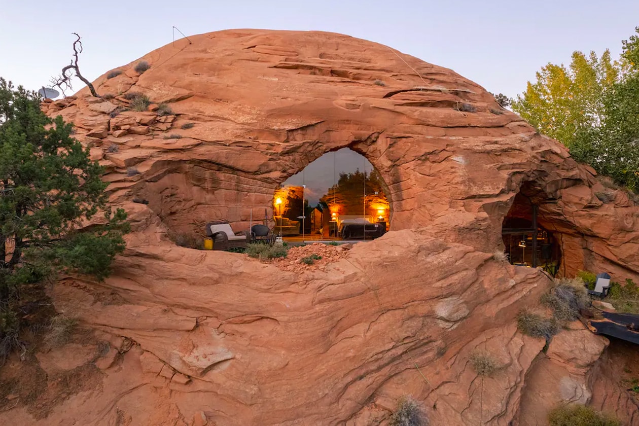 Airbnb Home Rental Boulder Utah Bedrock Cave Raw Vintage Modern Interior Design