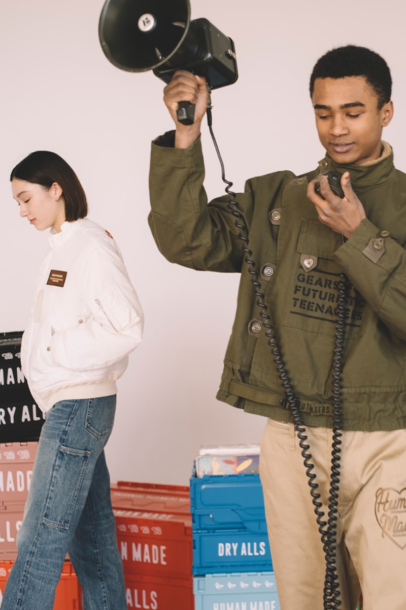 human made military capsule flight jacket motorcycle overshirt pants deck tsuriami sweater release info date price