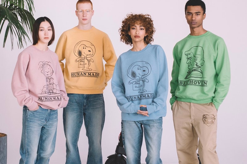 Human Made Drops Vintage-Style Peanuts Sweatshirt Collaboration vintage snoopy charlie brown pig pen schroeder beethoven nigo pharrell williams girls dont cry verdy