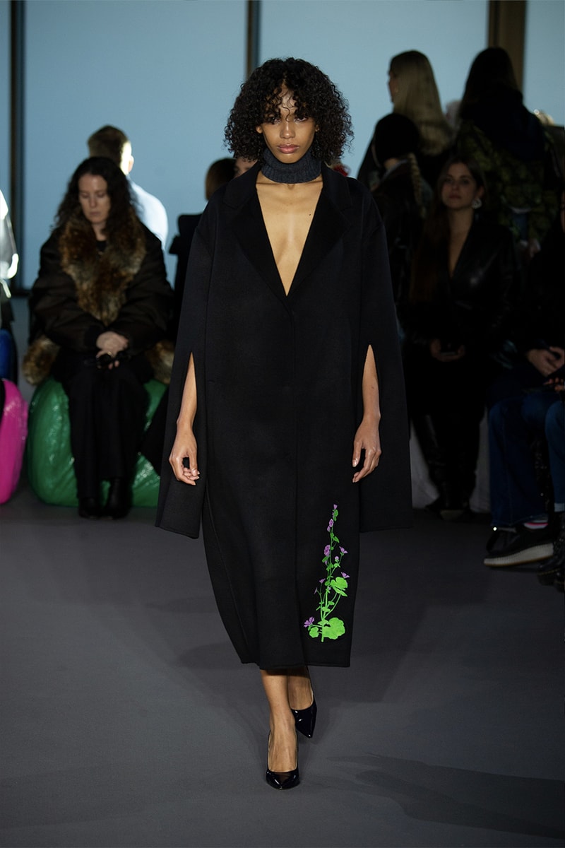 Christopher Kane Presents Motifs From His Youth for FW23 london fashion week runway show collection floral womenswear dresses skirts