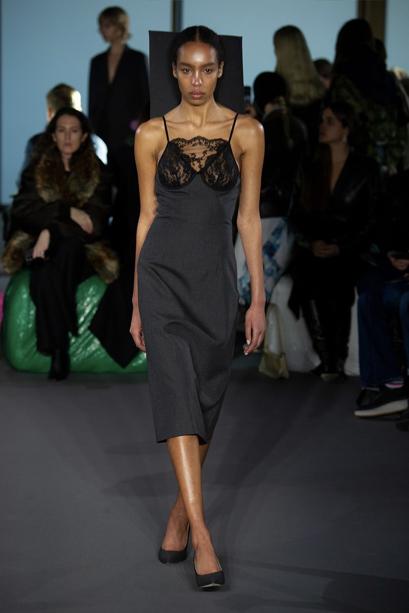 Christopher Kane Presents Motifs From His Youth for FW23 london fashion week runway show collection floral womenswear dresses skirts