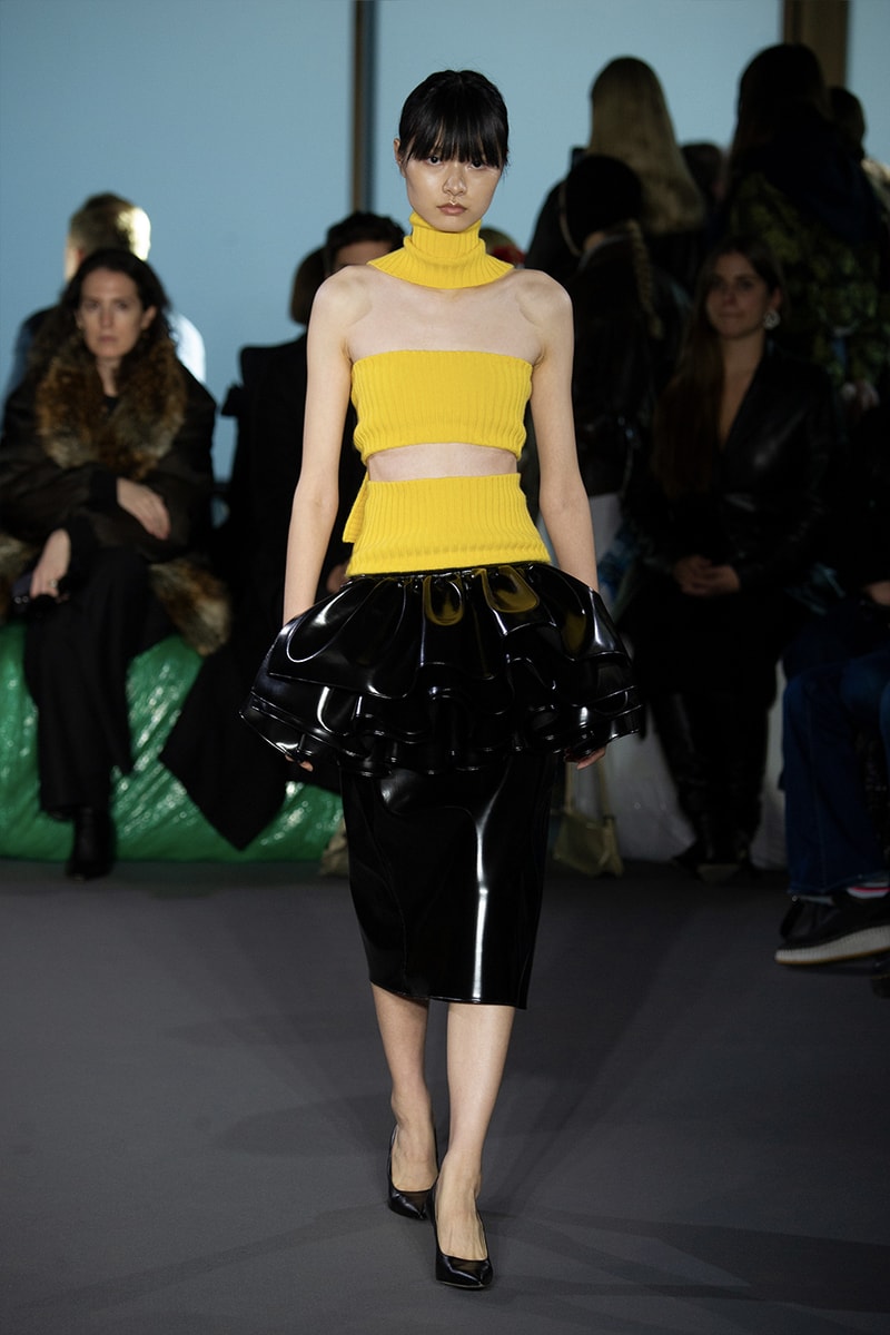 Christopher Kane Presents Motifs From His Youth for FW23 london fashion week runway show collection floral womenswear dresses skirts