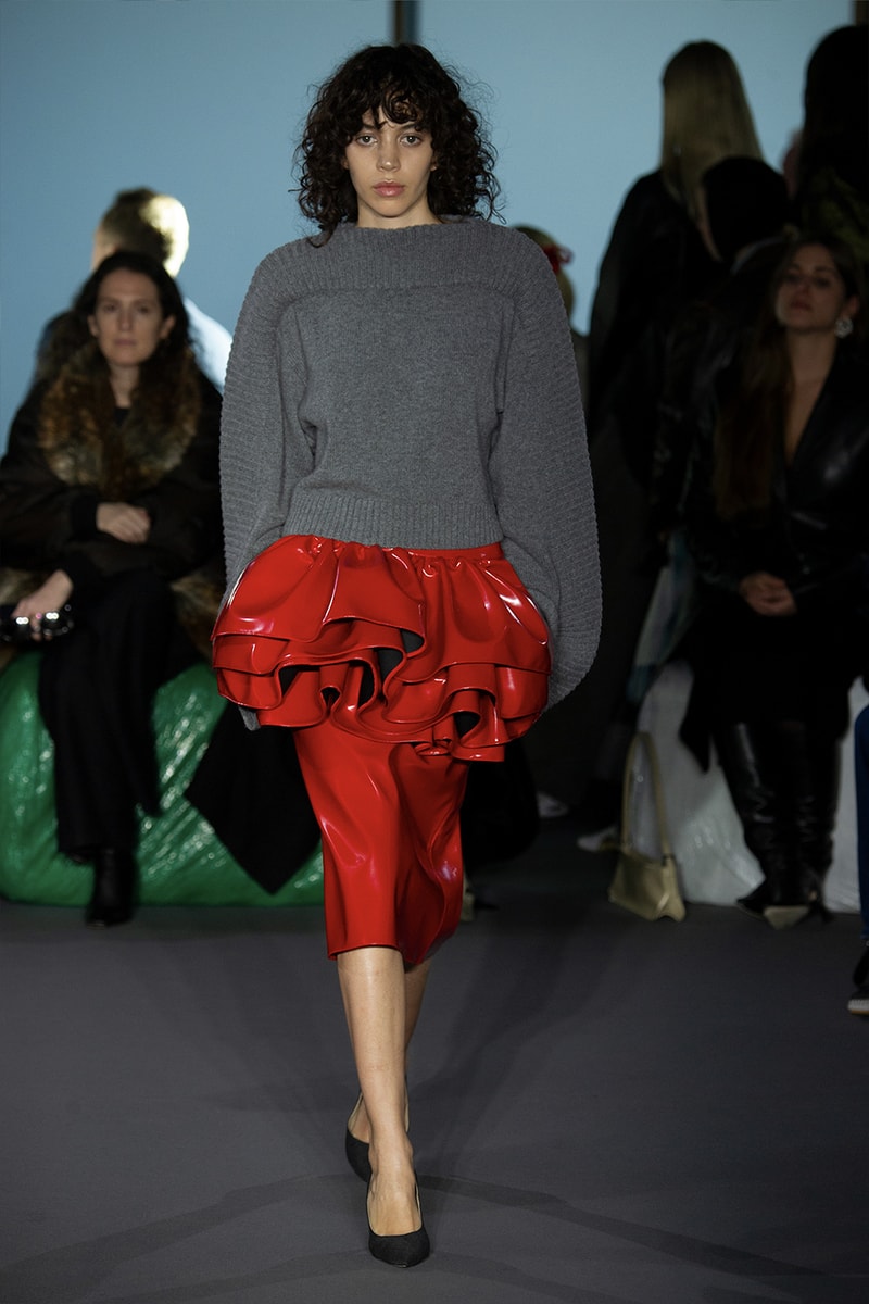 Christopher Kane Presents Motifs From His Youth for FW23 london fashion week runway show collection floral womenswear dresses skirts