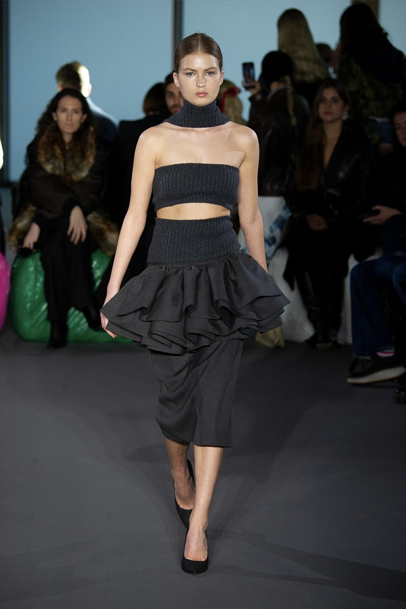 Christopher Kane Presents Motifs From His Youth for FW23 london fashion week runway show collection floral womenswear dresses skirts