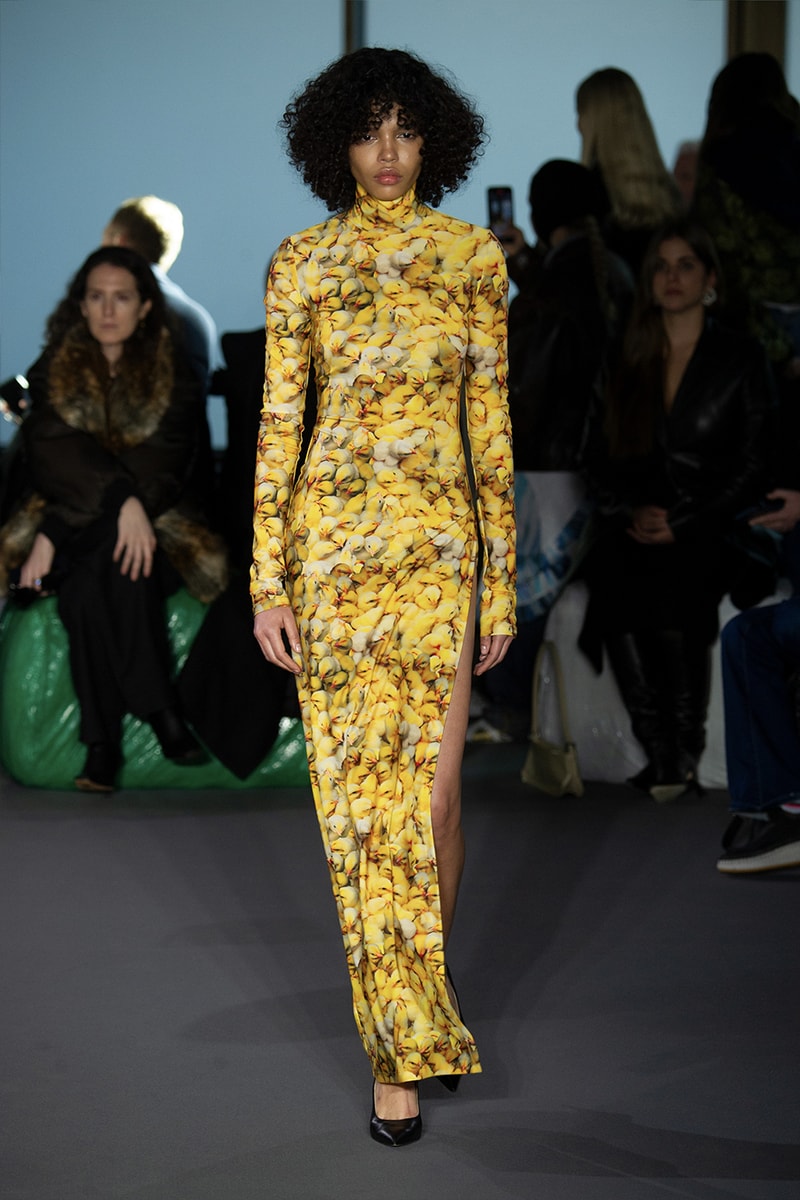 Christopher Kane Presents Motifs From His Youth for FW23 london fashion week runway show collection floral womenswear dresses skirts