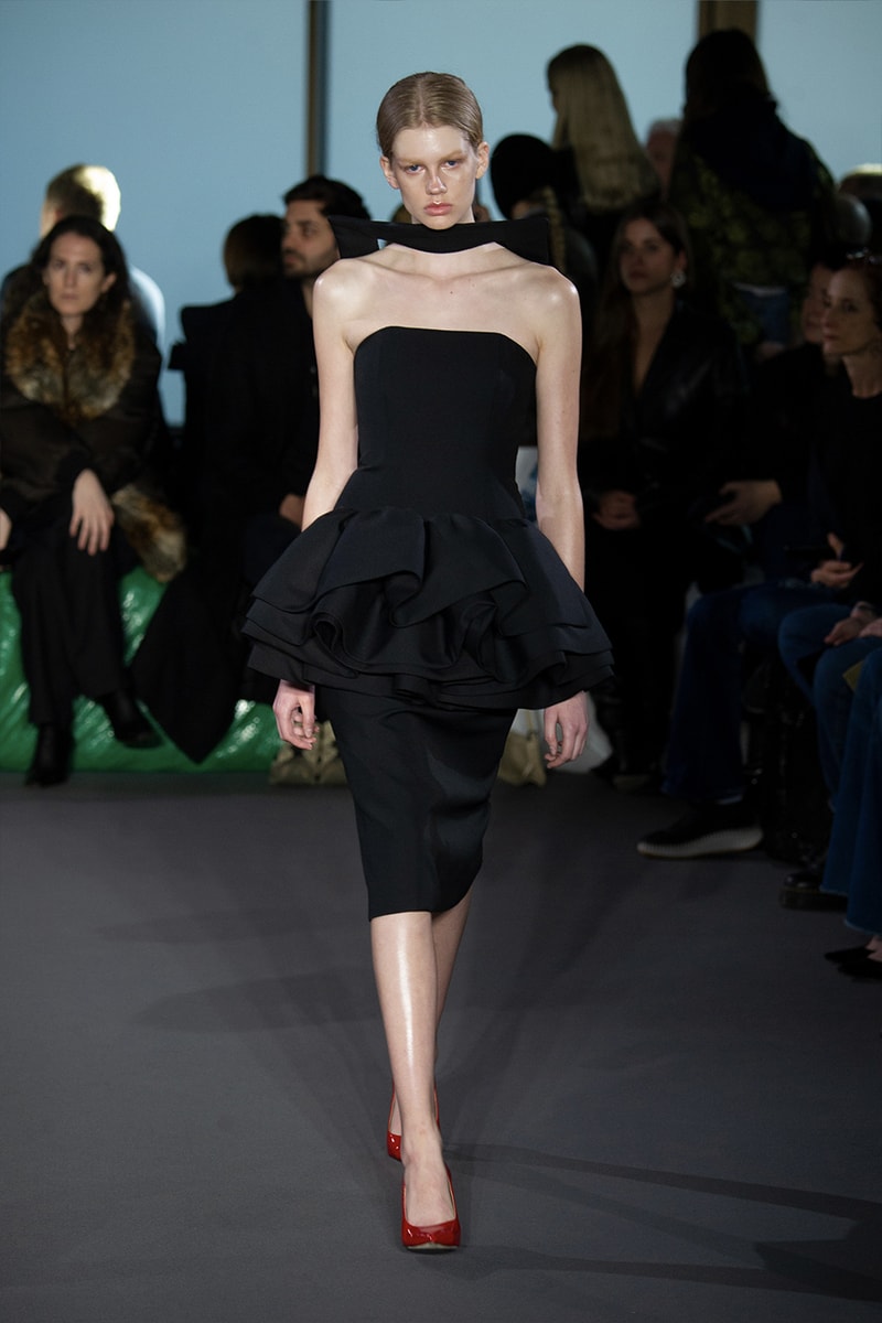 Christopher Kane Presents Motifs From His Youth for FW23 london fashion week runway show collection floral womenswear dresses skirts