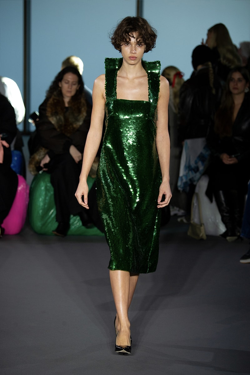 Christopher Kane Presents Motifs From His Youth for FW23 london fashion week runway show collection floral womenswear dresses skirts