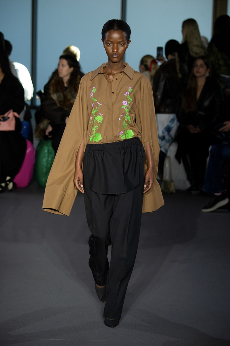 Christopher Kane Presents Motifs From His Youth for FW23 london fashion week runway show collection floral womenswear dresses skirts