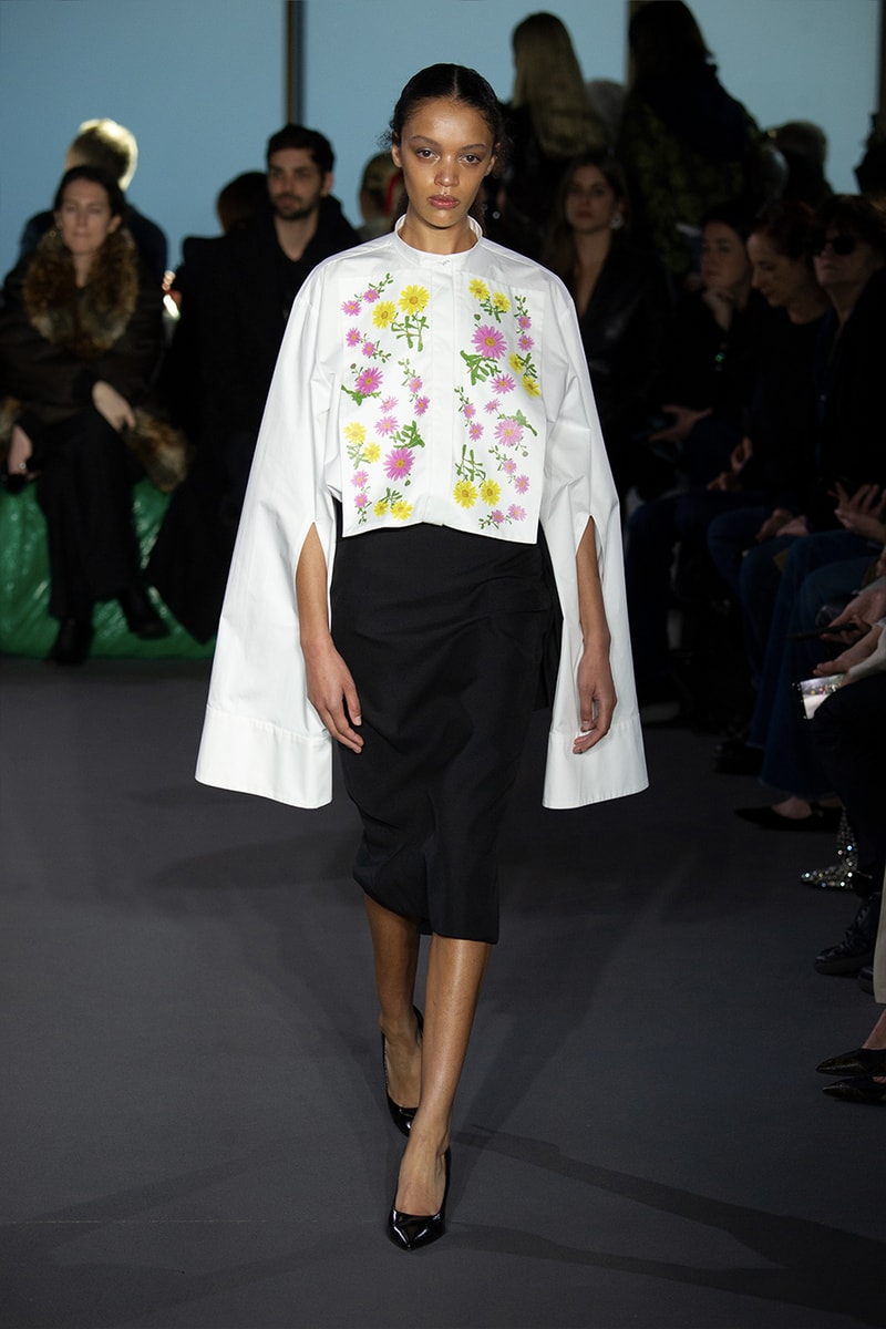 Christopher Kane Presents Motifs From His Youth for FW23 london fashion week runway show collection floral womenswear dresses skirts