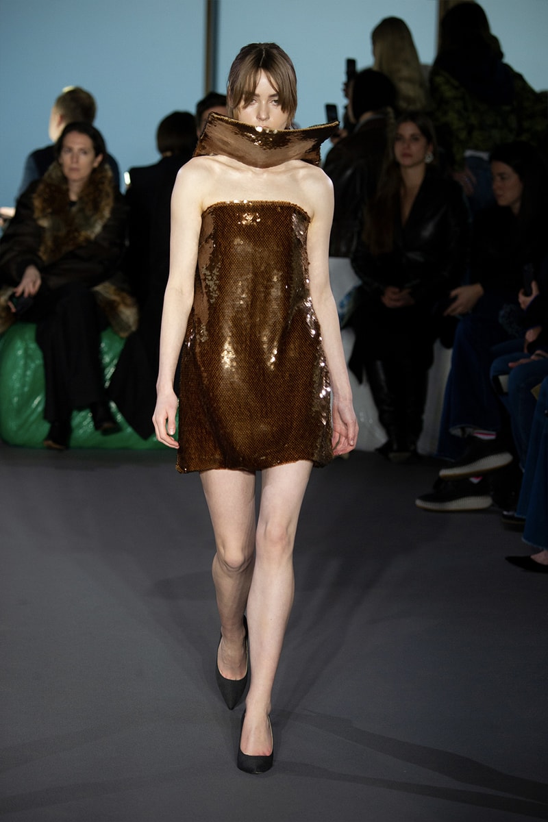 Christopher Kane Presents Motifs From His Youth for FW23 london fashion week runway show collection floral womenswear dresses skirts