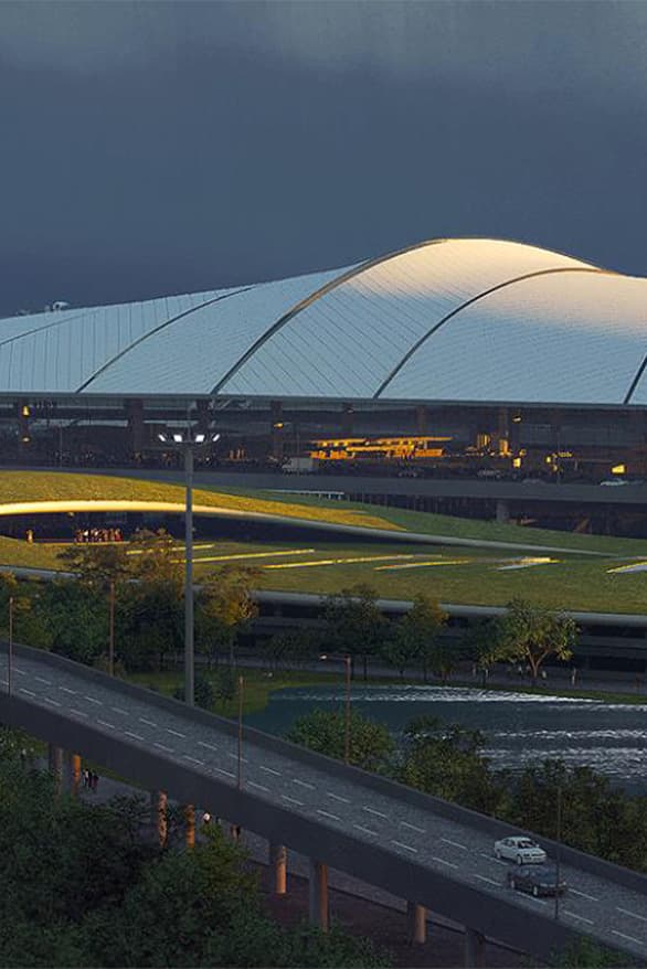 MAD Architects Changchun International Airport winning design competition terminal fly plane