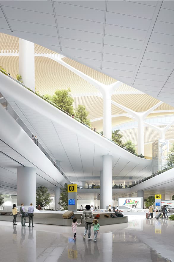 MAD Architects Changchun International Airport winning design competition terminal fly plane