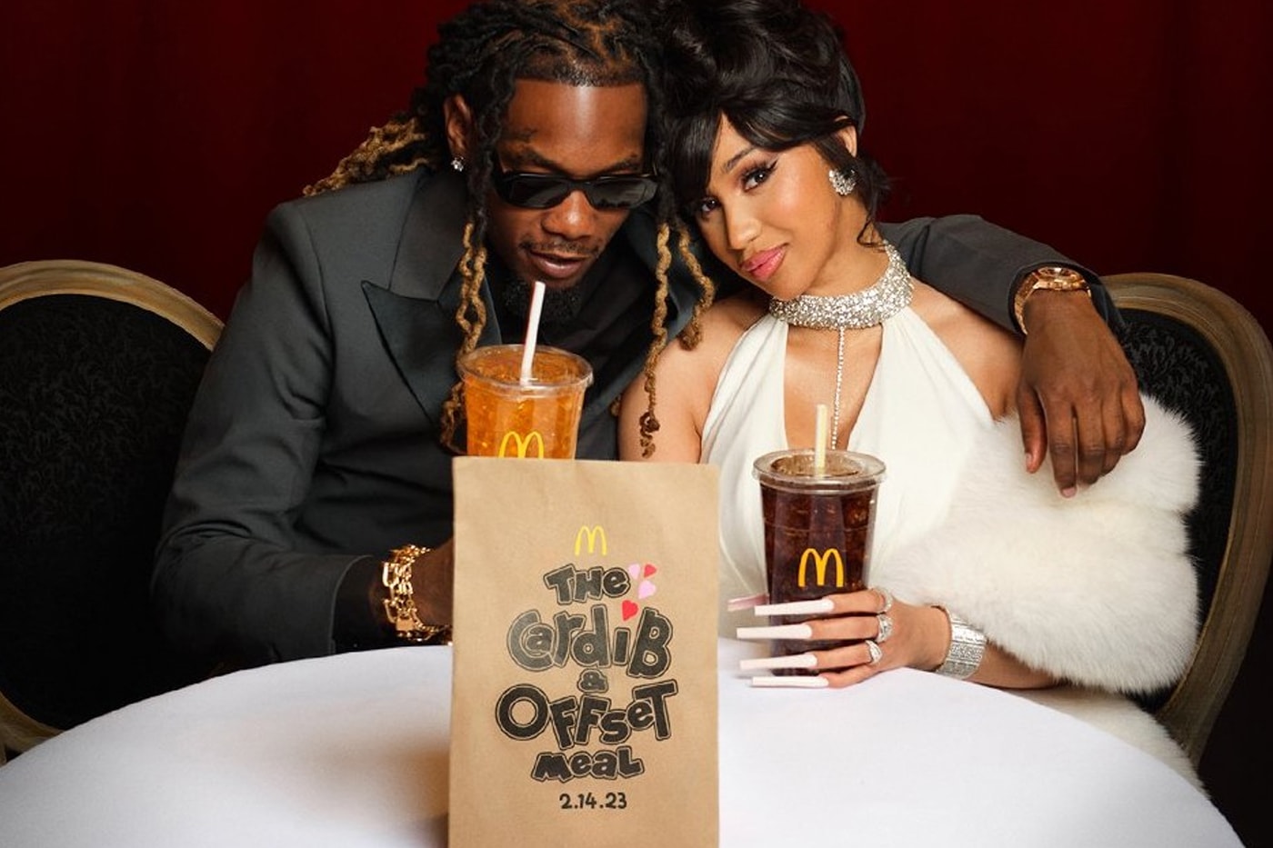 McDonalds Cardi B Offset meal february 14 valentines tuesday cheeseburger bbq sauce large coke 
