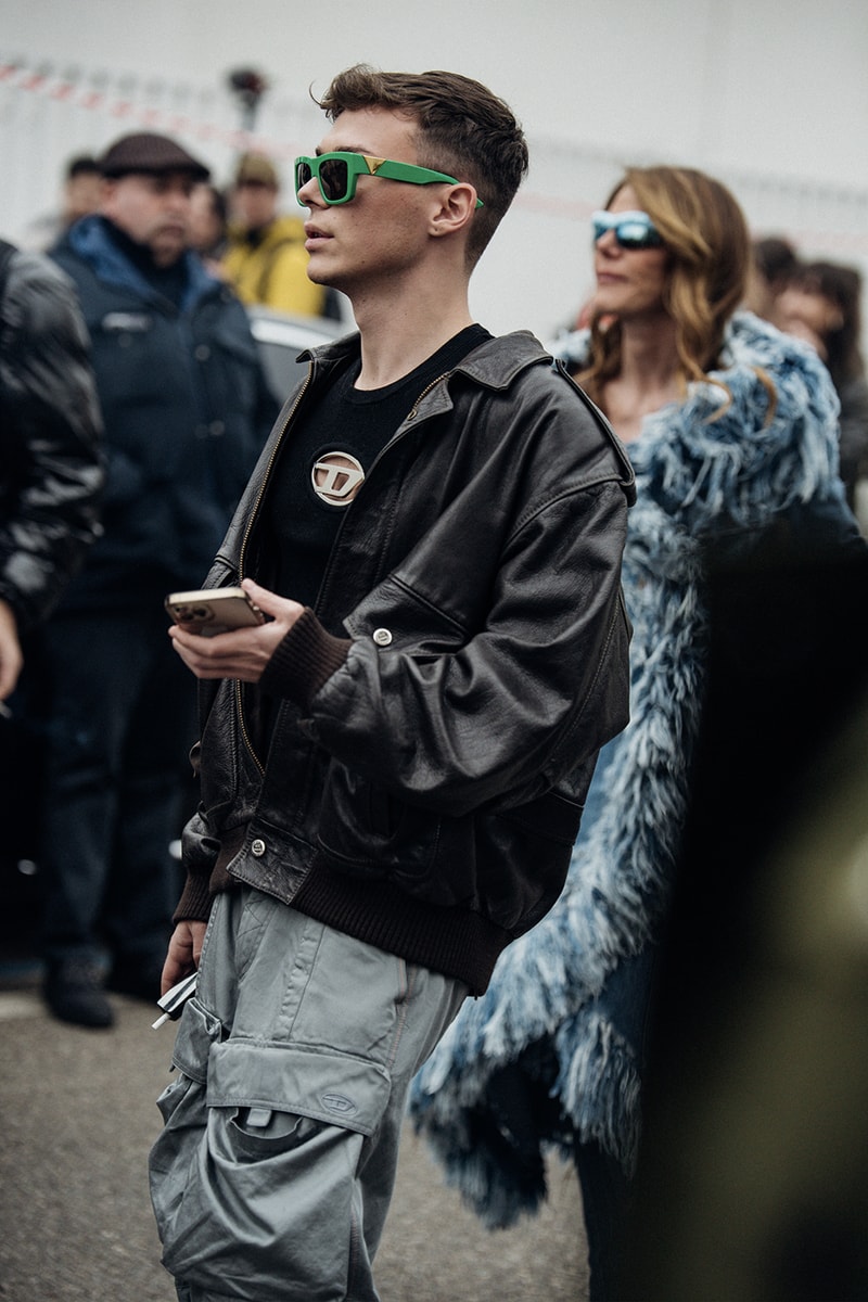 Milan Fashion Week FW23 Street Style fall/winter 2023 prada diesel versace raf simons bally mfw jordan off-white bottega veneta