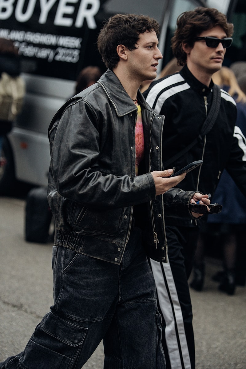 Milan Fashion Week FW23 Street Style fall/winter 2023 prada diesel versace raf simons bally mfw jordan off-white bottega veneta