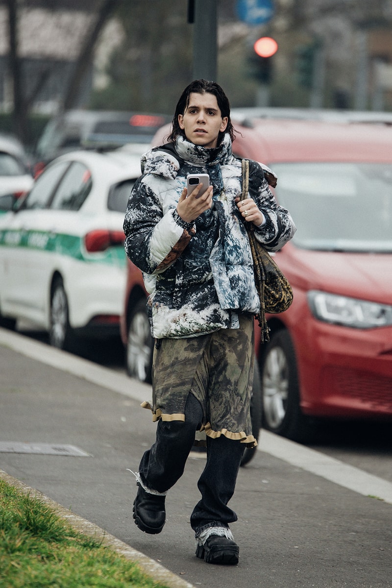 Milan Fashion Week FW23 Street Style fall/winter 2023 prada diesel versace raf simons bally mfw jordan off-white bottega veneta