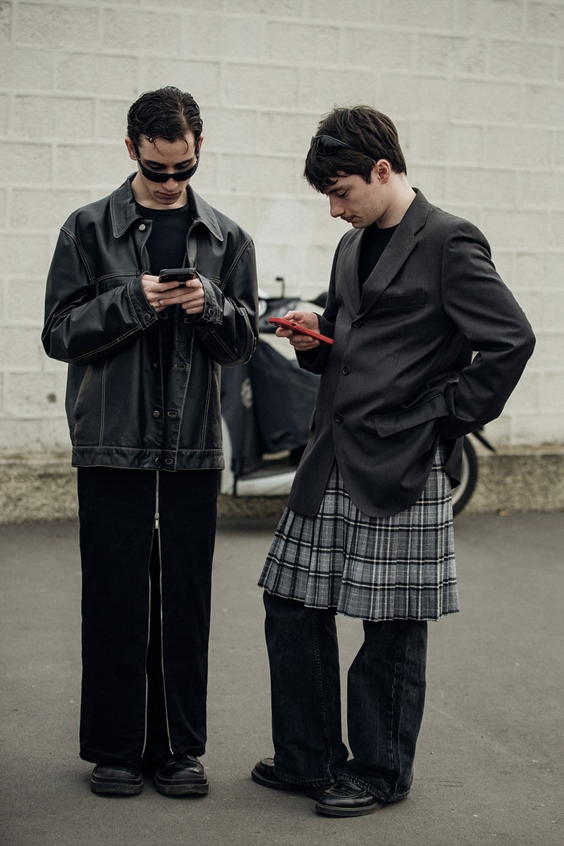 Milan Fashion Week FW23 Street Style fall/winter 2023 prada diesel versace raf simons bally mfw jordan off-white bottega veneta