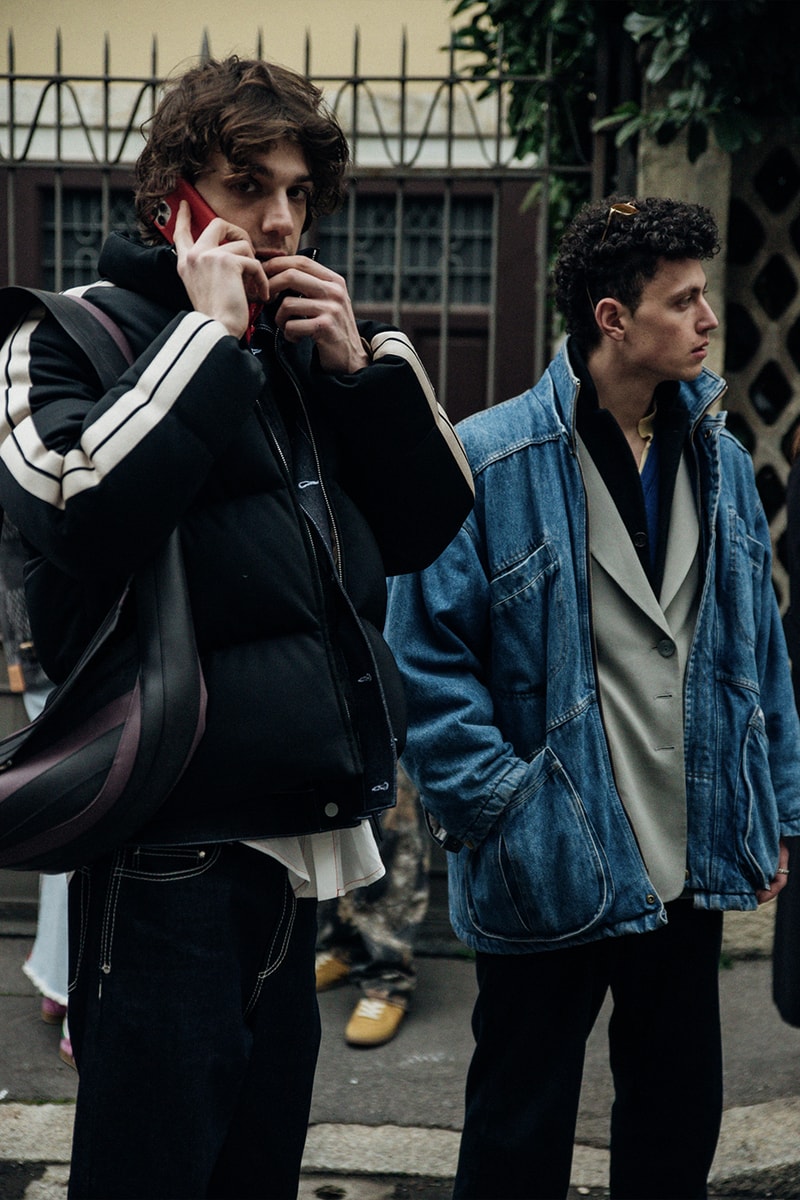 Milan Fashion Week FW23 Street Style fall/winter 2023 prada diesel versace raf simons bally mfw jordan off-white bottega veneta