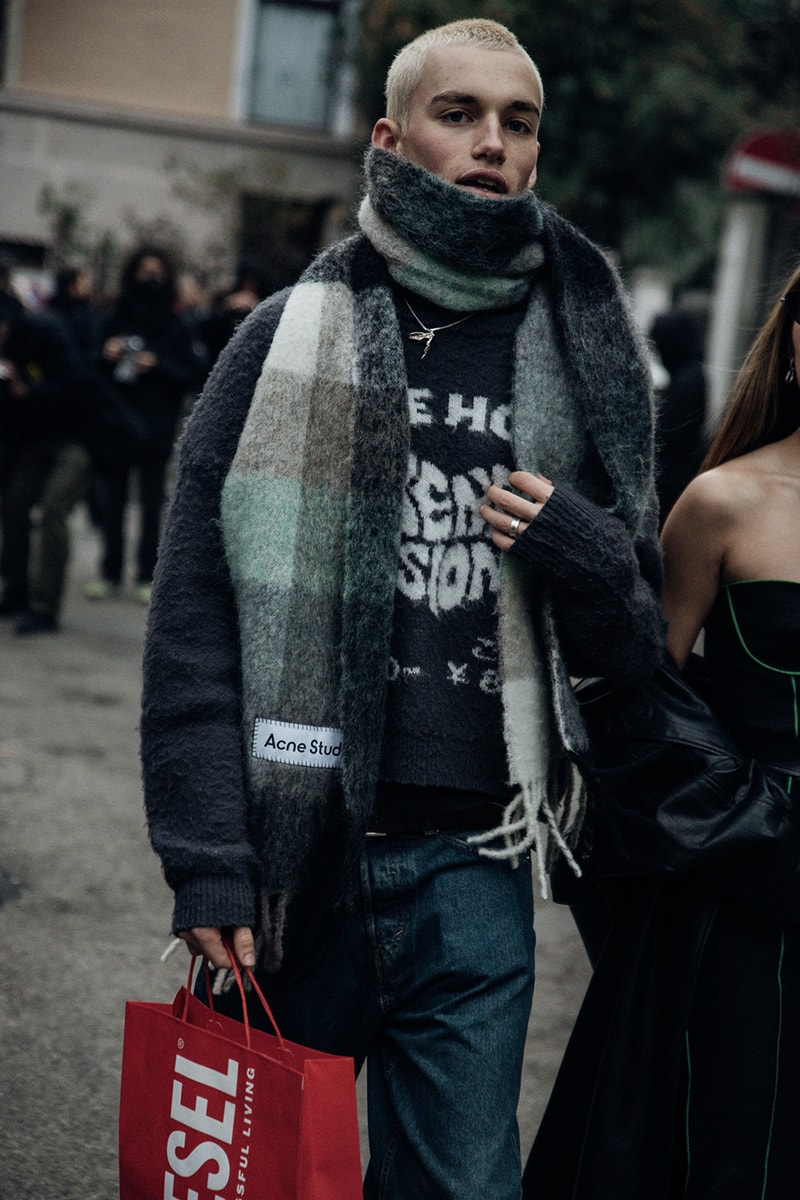 Milan Fashion Week FW23 Street Style fall/winter 2023 prada diesel versace raf simons bally mfw jordan off-white bottega veneta