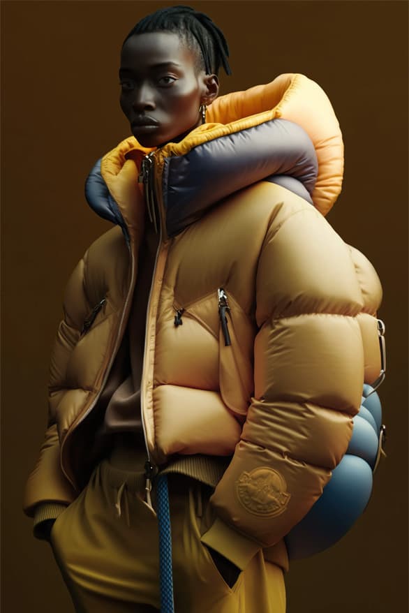 Bộ sưu tập hợp tác Moncler Genius Thu Đông 2023 lfw fw23 Bản gốc của Adidas Phím Alicia thiết kế mảnh vỡ thiên thần lòng bàn tay Pharrell Williams roc nation jay-z Salehe Bembury
