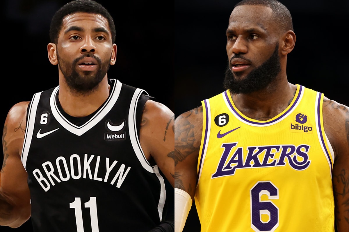 Kyrie Irving Trade Request From Brooklyn Nets Spark Reunion Rumors With LeBron James nba basketball los angeles lakers lbj king james duh one word answer february 9