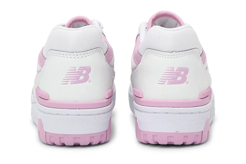New Balance 550 Bubblegum Spring pink white leather stability clip 1980 basketball release info date price