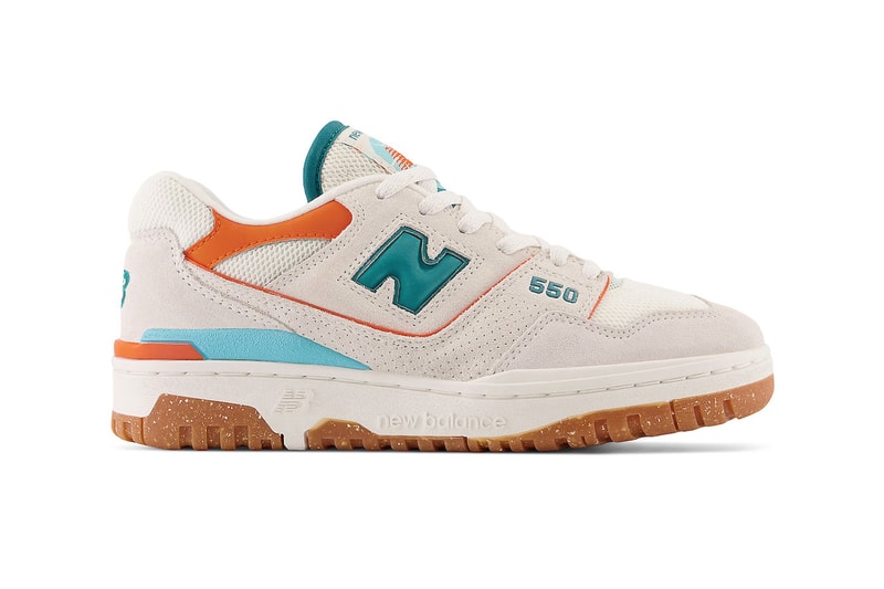 New Balance 550 Surfaces in "Verdigris" Colorway BBW550DA Sea Salt/Verdigris-Poppy basketball shoe low top miami dolphins