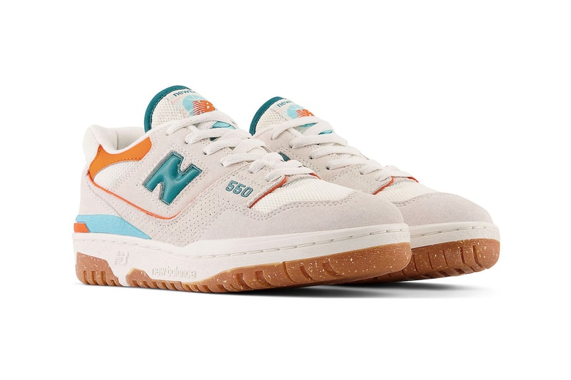 New Balance 550 Surfaces in "Verdigris" Colorway BBW550DA Sea Salt/Verdigris-Poppy basketball shoe low top miami dolphins
