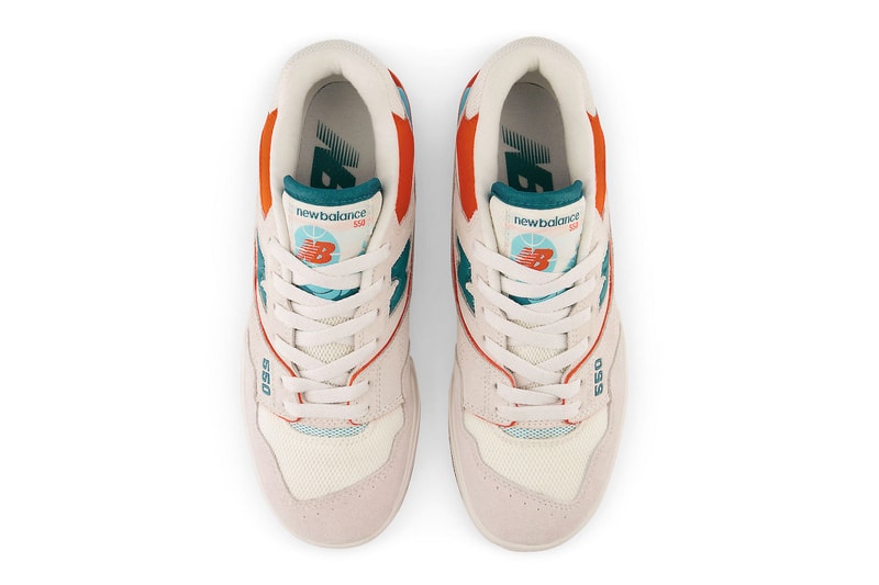 New Balance 550 Surfaces in "Verdigris" Colorway BBW550DA Sea Salt/Verdigris-Poppy basketball shoe low top miami dolphins