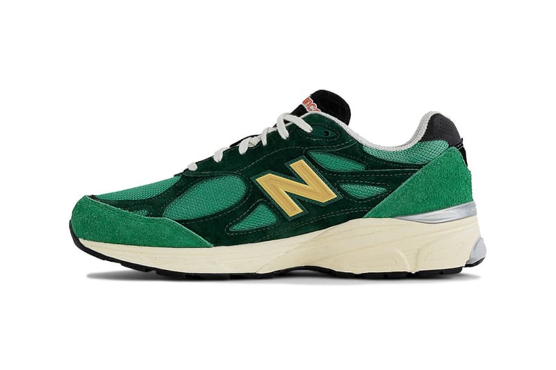 New Balance 990v3 Made in USA Gears up for Spring in Green and Yellow M990GG3 sneakers encap midsole mesh running shoes