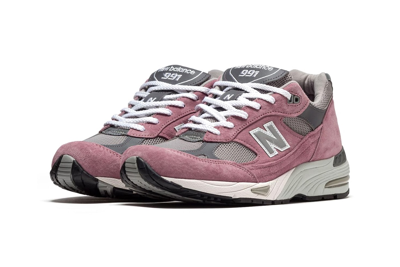 New Balance 991 Arrives in "Pink Suede" Made in UK M991PGG dad shoes sneakers pink pig skin suede darker shade grey