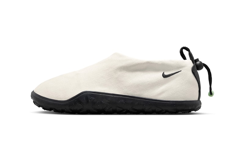 nike acg air moc sail black dz3407 100 canvas leather tab lace toggle release info date price