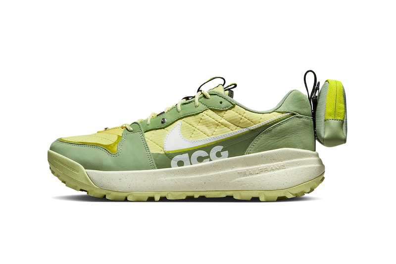 Nike ACG Lowcate Oil Green Bright Cactus Lemon Chiffon Sequoia White Sneaker Footwear Heel Pouch Shoes Trainers Swoosh