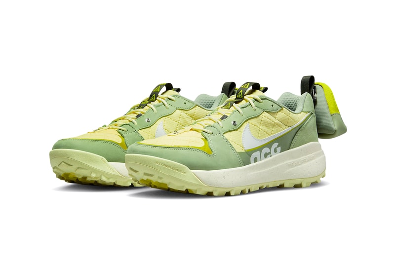 Nike ACG Lowcate Oil Green Bright Cactus Lemon Chiffon Sequoia White Sneaker Footwear Heel Pouch Shoes Trainers Swoosh