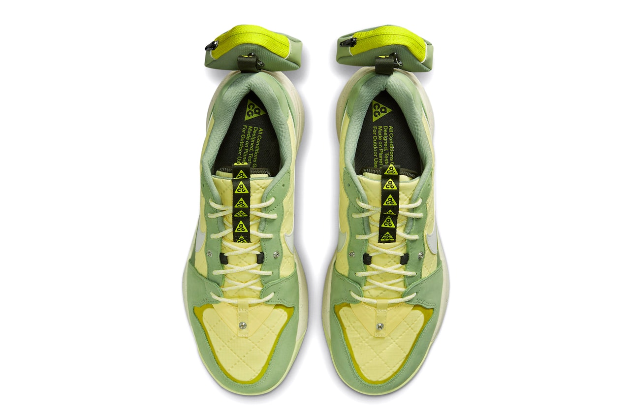 Nike ACG Lowcate Oil Green Bright Cactus Lemon Chiffon Sequoia White Sneaker Footwear Heel Pouch Shoes Trainers Swoosh