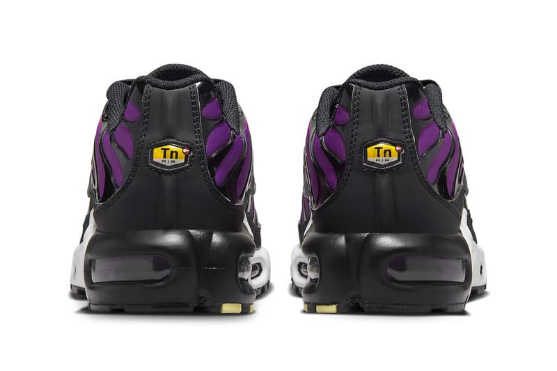 purple and black air max plus