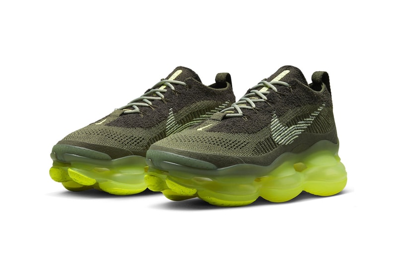 Nike Air Max Scorpion "Barely Volt" Receives a Release Date DJ4701-300 Jade Horizon/Barely Volt-Cargo Khaki-Sequoia snaekers show flyknit bubble
